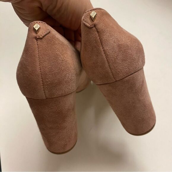 Sam Edelman Stillson Pump shoe blush pink Suede round toe block heel 8.5 New - Picture 4 of 13